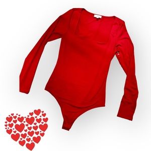 Live in the Moment stretchy Red Body suit